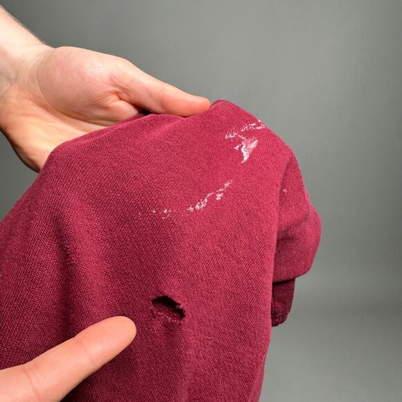 True Vintage 70s Russell Joggers Mens L Maroon Red Cotton Sweatpants Gold Tag - Picture 5 of 5